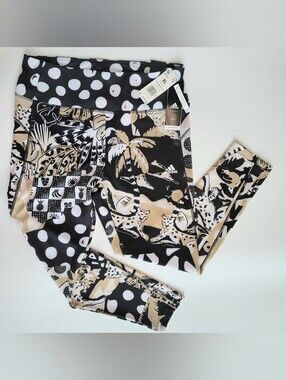 Adidas Farm Tights Size XL Leggings Tight Fit High Rise Black Leopard NEW